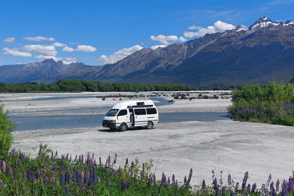 Ella and Geerts campervan parked on the South Island