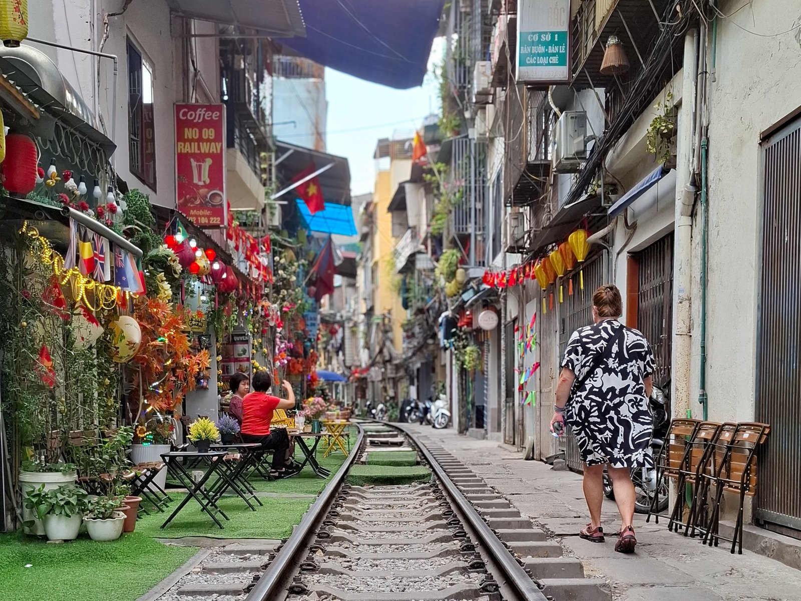Visiting Train Street in Hanoi in Vietnam