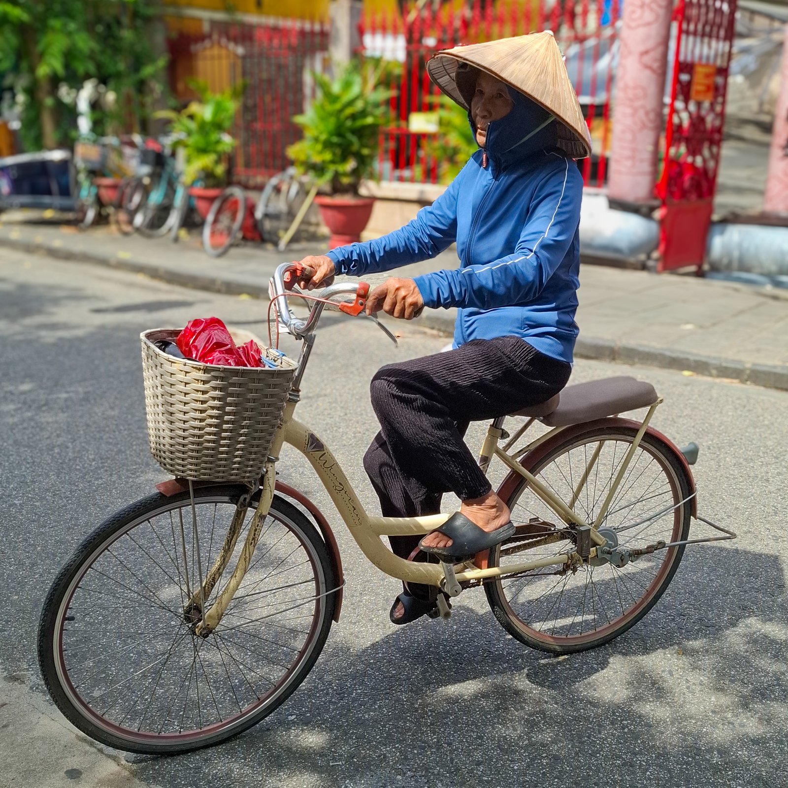 Local on bike in Hoi An in Vietnam