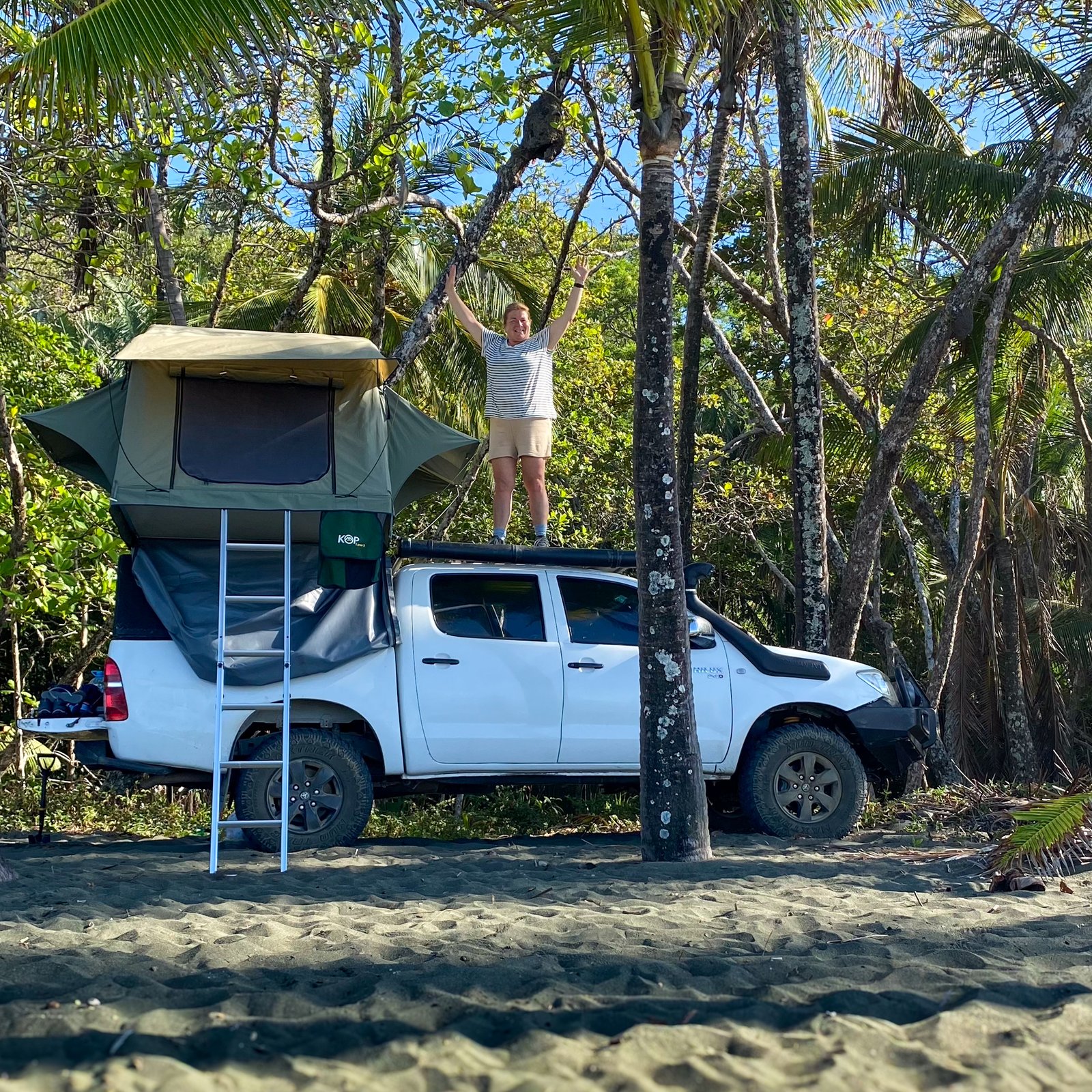 Along the beach during camping in Costa Rica